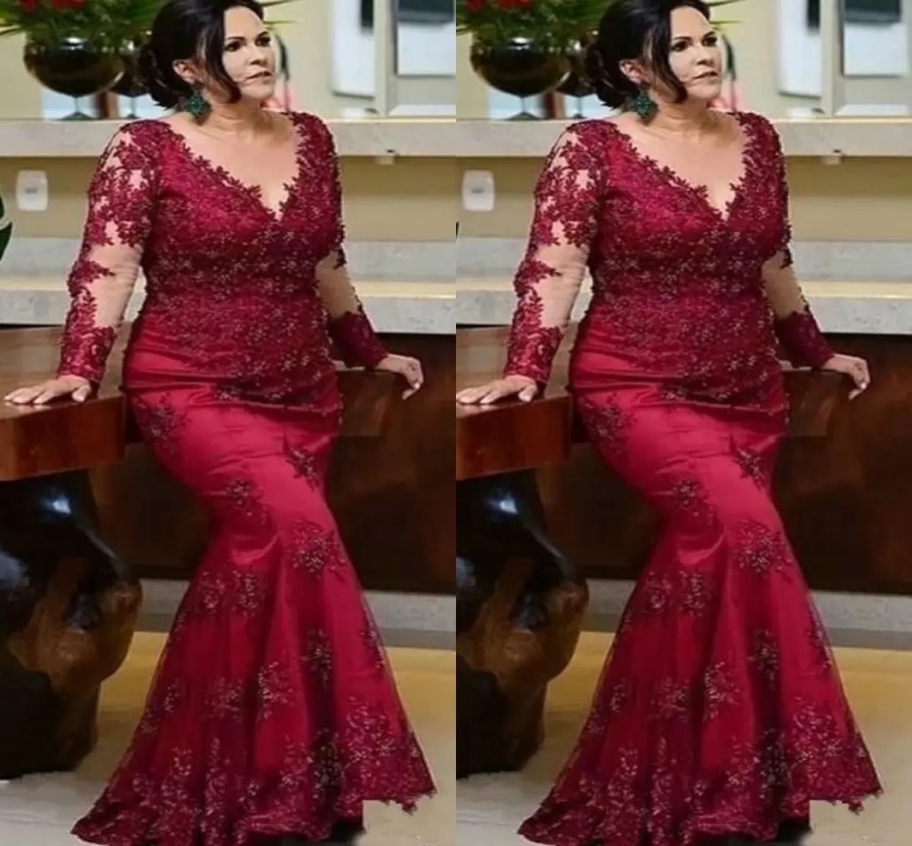 Mother Of the Bride Dress Burgundy Prom Party Gown Formal Custom Plus Size Mother's Dresses Long Sleeve Lace New Mermaid Trumpet O-Neck Illusion
Mother Of the Bride Dress Burgundy Prom Party Gown Formal Custom Plus Size Mother's Dresses Long Sleeve Lace New Mermaid Trumpet O-Neck Illusion
