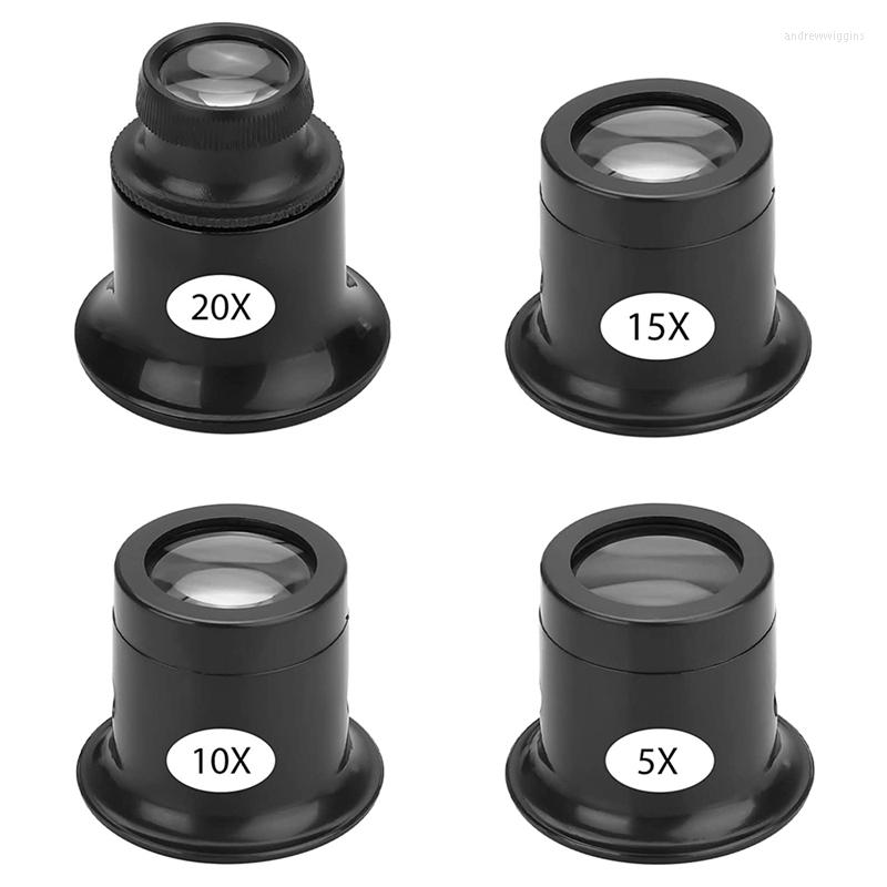 

Watch Repair Kits 4PCS Loupe Eyeglass Magnifiers Set 5X 10X 15X 20X Magnifier Magnifying Glass For Jewellery