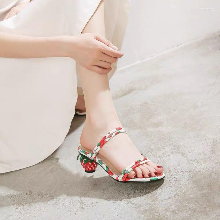 Dress Shoes Summer Women Sandals Cute Strawberry Heel Strange Style Elegant One Word Buckle Lovely And Sweet Soft All-match Fashion, Black
Dress Shoes Summer Women Sandals Cute Strawberry Heel Strange Style Elegant One Word Buckle Lovely And Sweet Soft All-match Fashion, Black
