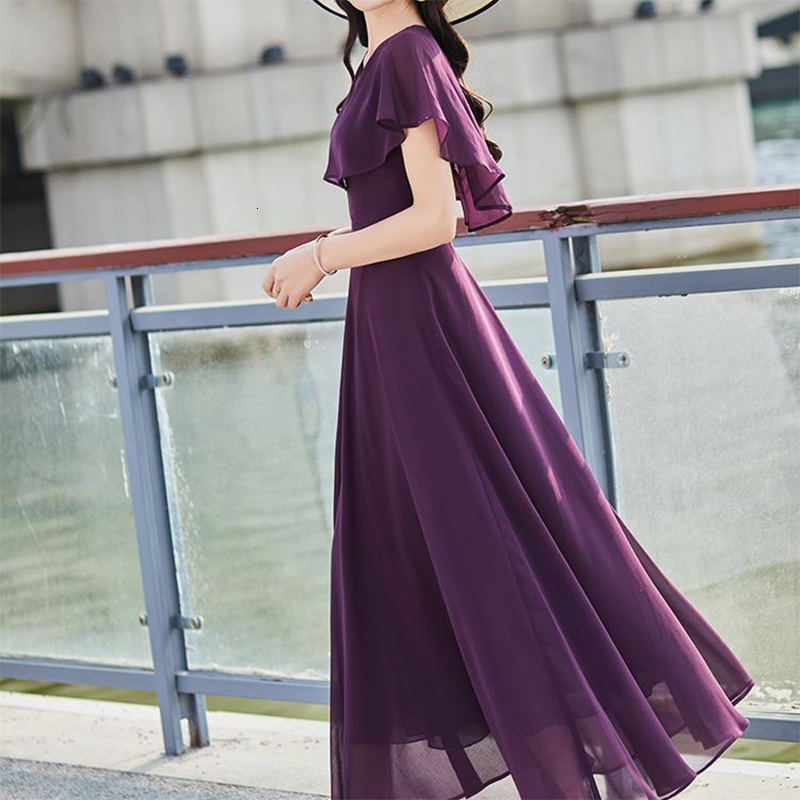 Casual Dresses Summer Elegant Fashion Ruffles Slim Long Dress Women Temperament Vestidos Slim Casual Solid Color A-line Dresses Robe Femme 230316