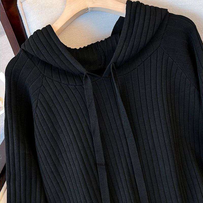 Casual Dresses size 6XL 150KG Spring Long Sleeve Dress Ladies Maxi Dress with Hooded Solid Color Large Size Women Clothing 230316