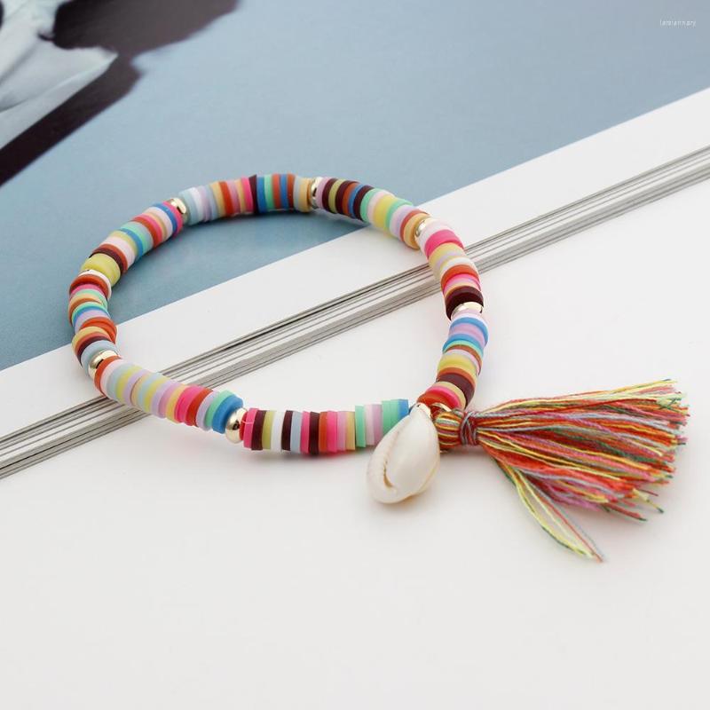 Charm Bracelets Boho Bracelet Women's Fashion Handmade Jewelry Colorful Clay Beads Tassel Shell Female Girls Gifts E213
Charm Bracelets Boho Bracelet Women's Fashion Handmade Jewelry Colorful Clay Beads Tassel Shell Female Girls Gifts E213