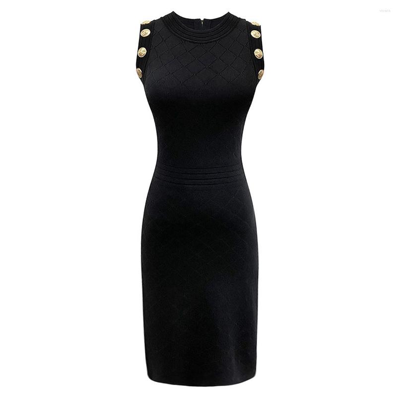 Casual Dresses SML High Quality Fashion Sleeveless Round Neck Slim Fit Plaid Textured Elastic Knitted Medium Women' Dress, Black
Casual Dresses SML High Quality Fashion Sleeveless Round Neck Slim Fit Plaid Textured Elastic Knitted Medium Women' Dress, Black