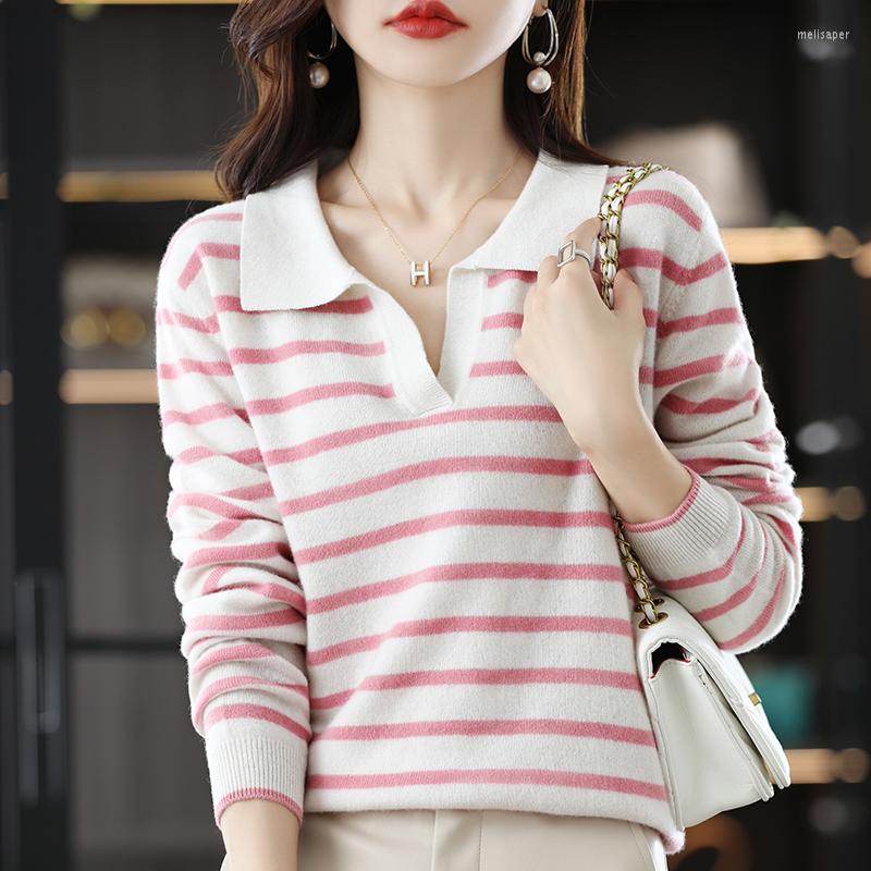 Women's Sweaters Spring And Autumn Korean V-Neck Wool Knit Sweater Lapel Long Sleeve Loose Soft Casual Fashion Striped Pullover, Pink
Women's Sweaters Spring And Autumn Korean V-Neck Wool Knit Sweater Lapel Long Sleeve Loose Soft Casual Fashion Striped Pullover, Pink