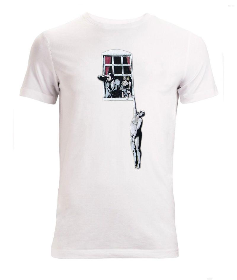 Men's T Shirts Fashion Cool Casual Banksy Street Art Window Hanging Lover (woman's Available) Shirt White Summer Tee, Notprint10
Men's T Shirts Fashion Cool Casual Banksy Street Art Window Hanging Lover (woman's Available) Shirt White Summer Tee, Notprint10
