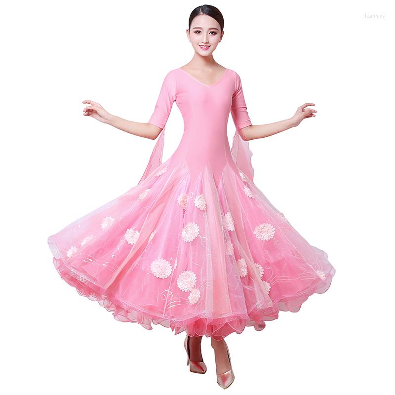 Stage Wear Customized High Quality Ballroom Dance Dress Half Sleeves Women Modern Costumes, Pink
Stage Wear Customized High Quality Ballroom Dance Dress Half Sleeves Women Modern Costumes, Pink