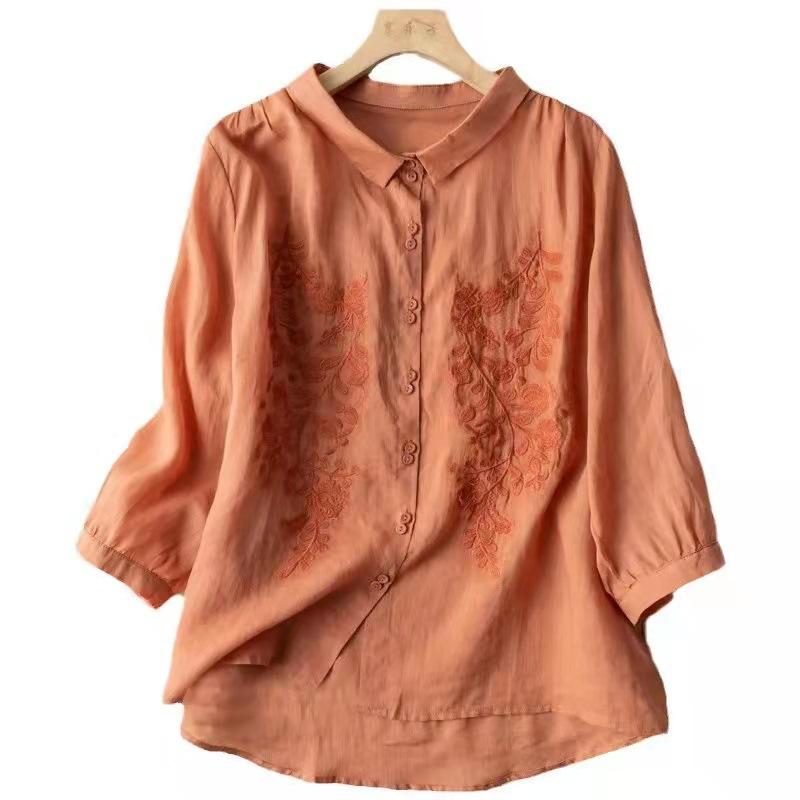 Women's Blouses & Shirts Cotton And Linen Embroidery Three-quarter Sleeve Shirt Summer Style Literary Retro Loose Thin Top Women, White
Women's Blouses & Shirts Cotton And Linen Embroidery Three-quarter Sleeve Shirt Summer Style Literary Retro Loose Thin Top Women, White