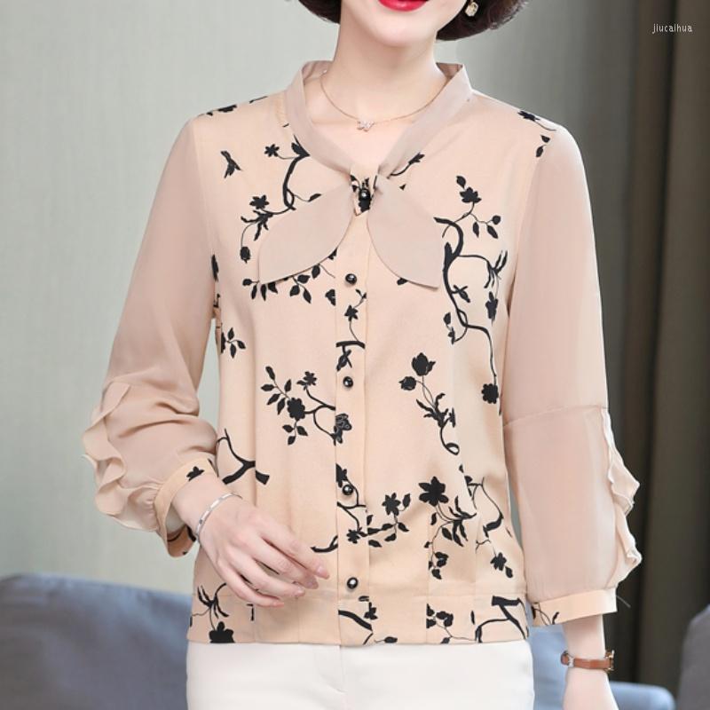 Women's Blouses Top Female Bow Collar Ruffled Long Sleeve Printed Chiffon Casual Elegant Woman Clothes 4XL 5XLs
Women's Blouses Top Female Bow Collar Ruffled Long Sleeve Printed Chiffon Casual Elegant Woman Clothes 4XL 5XLs
