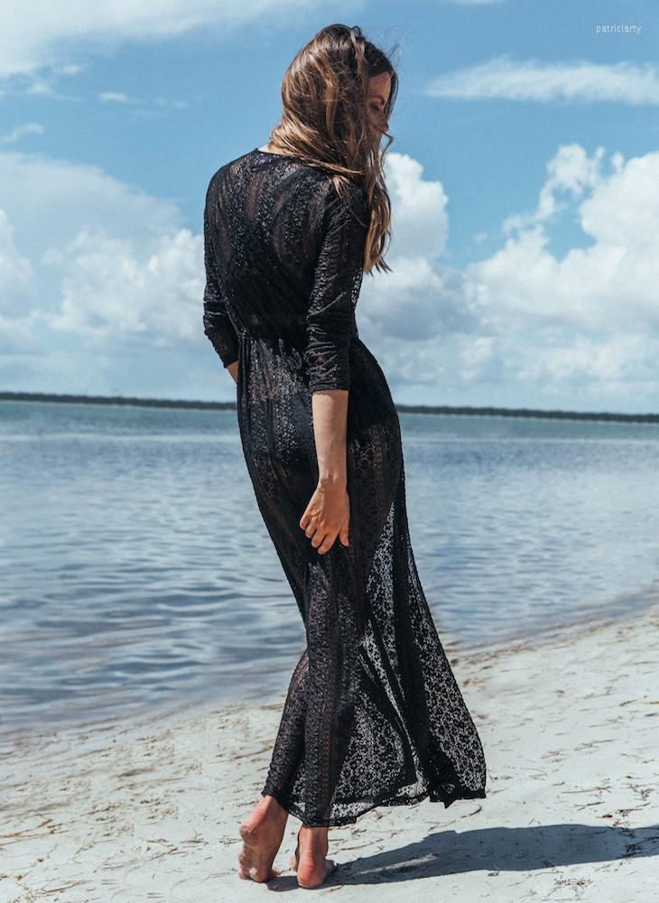 Women's Swimwear Black / White Lace Bikini Cover Up Loose Floor Length Women Swimsuit Cover-ups Beach Tunic Wear
Women's Swimwear Black / White Lace Bikini Cover Up Loose Floor Length Women Swimsuit Cover-ups Beach Tunic Wear