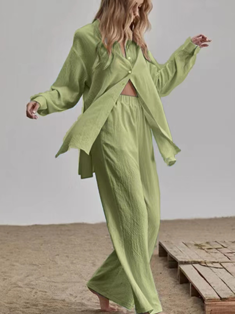Womens Two Piece Pants Casual Womens Sets Cotton Linen Two Pieces Sets Women Long Sleeve Beautiful Pink Shirt and Wide Pants Set Outfits Elegant 230316, Applegreen
Womens Two Piece Pants Casual Womens Sets Cotton Linen Two Pieces Sets Women Long Sleeve Beautiful Pink Shirt and Wide Pants Set Outfits Elegant 230316, Applegreen