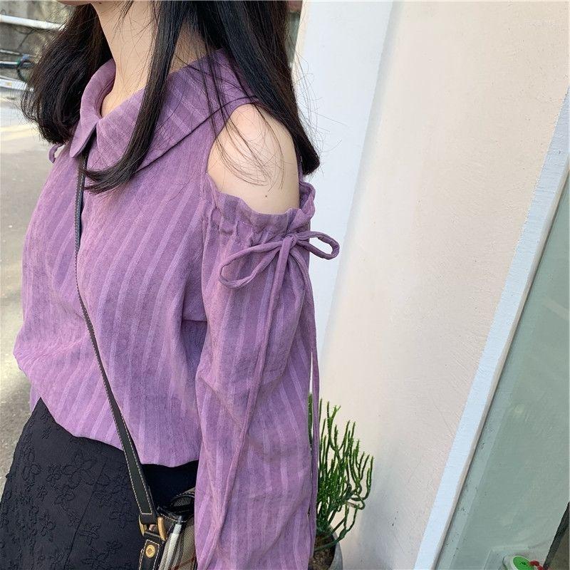 Women's Blouses DUOFAN Sweet Doll Neck Women Solid Color Off-shoulder Strapping Long-sleeved Shirt 2023 Spring Summer Chic Versatile Top, Purple
Women's Blouses DUOFAN Sweet Doll Neck Women Solid Color Off-shoulder Strapping Long-sleeved Shirt 2023 Spring Summer Chic Versatile Top, Purple