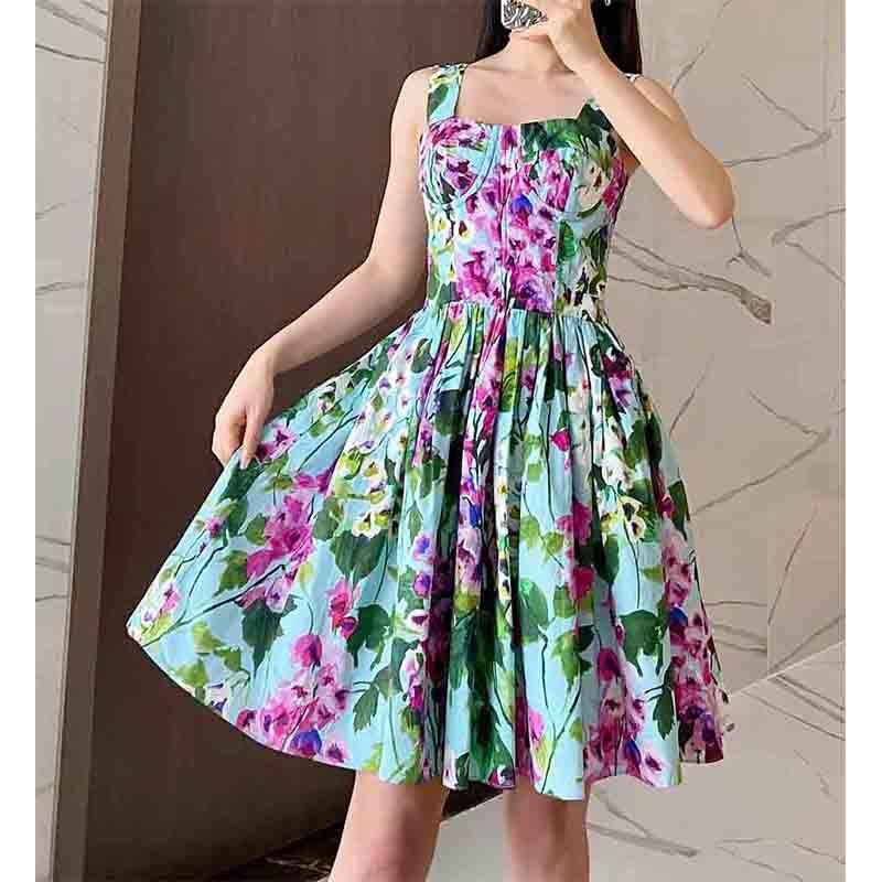 Casual Dresses Summer Design Cotton Print Suspender Dress Women Sleeveless Fishbone Waist Hugging Vacation Mini Back Zipper Tube TopsCasual, Like picture
Casual Dresses Summer Design Cotton Print Suspender Dress Women Sleeveless Fishbone Waist Hugging Vacation Mini Back Zipper Tube TopsCasual, Like picture