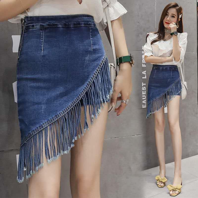 Skirts 2023 Women Fringed Skirt Denim Material Package Hip Autumn Short Irregular Jean Female Korea Faldas Saias, Light blue skirt
Skirts 2023 Women Fringed Skirt Denim Material Package Hip Autumn Short Irregular Jean Female Korea Faldas Saias, Light blue skirt