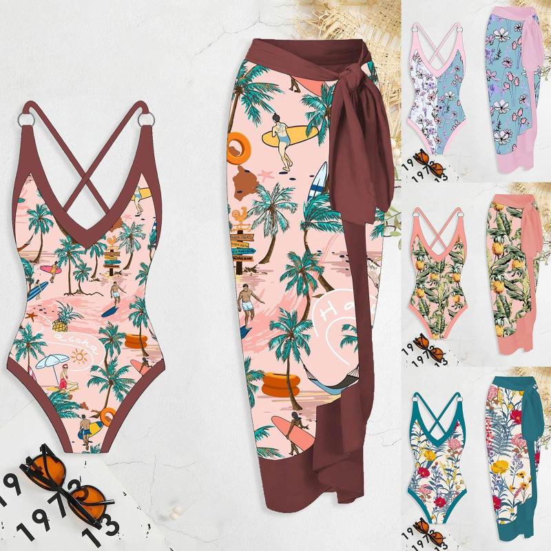 Women' Swimwear Women 1 Piece Cover UP Two Vintage Print Swimsuit Monokini Bikini 2 Swimsuits Tankini Set, Blue
Women' Swimwear Women 1 Piece Cover UP Two Vintage Print Swimsuit Monokini Bikini 2 Swimsuits Tankini Set, Blue