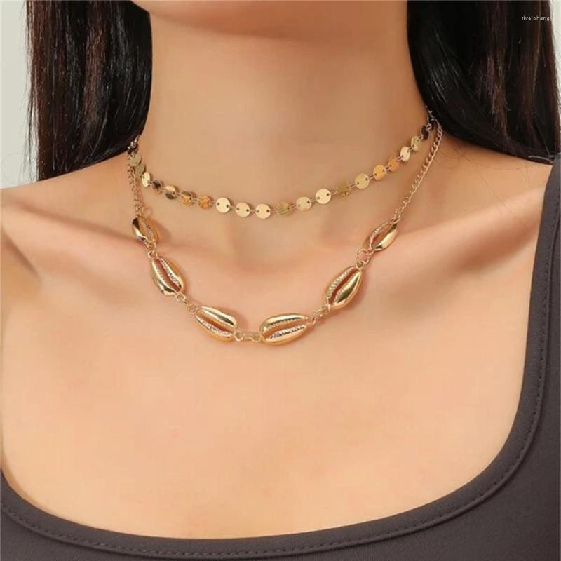 Pendant Necklaces Vintage Round Sequin Chain Beach Metal Shell Necklace For Women Female Fashion Simple Multilevel Choker Jewelry Gift
Pendant Necklaces Vintage Round Sequin Chain Beach Metal Shell Necklace For Women Female Fashion Simple Multilevel Choker Jewelry Gift