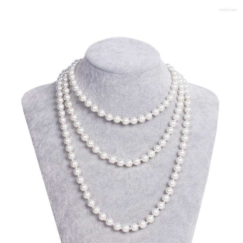Chains HOWAWAY Art Deco Fashion Faux Pearls Necklace 1920s Flapper Beads Cluster Long Pearl For Gats150cm
Chains HOWAWAY Art Deco Fashion Faux Pearls Necklace 1920s Flapper Beads Cluster Long Pearl For Gats150cm