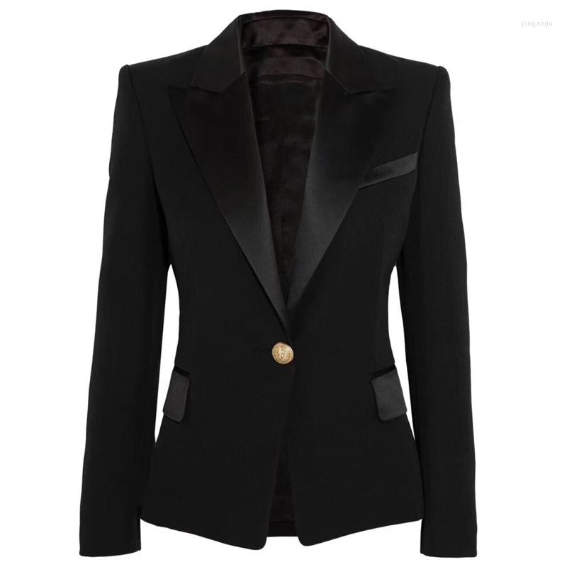 Women' Suits High Quality 2023 Fashion Wild Self-cultivation Suit Collar One Button Gold Decoration Casual Commute Woman Blazers, Black
Women' Suits High Quality 2023 Fashion Wild Self-cultivation Suit Collar One Button Gold Decoration Casual Commute Woman Blazers, Black