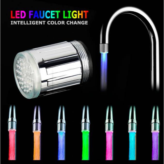 

3 colors Led Faucet Aerator Led Light Temperature Sensor Faucet Aerator Soft Bubble Light Tap Faucet Spout Nozzle Aerator