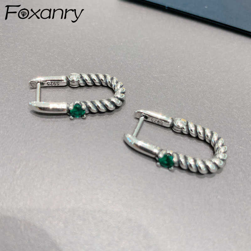 Charm ANRY Prevent Allergy Silver Color d Earrings for Women Fashion Vintage Simple Twist Green Zircon Party Jewelry Gift L230315
Charm ANRY Prevent Allergy Silver Color d Earrings for Women Fashion Vintage Simple Twist Green Zircon Party Jewelry Gift L230315