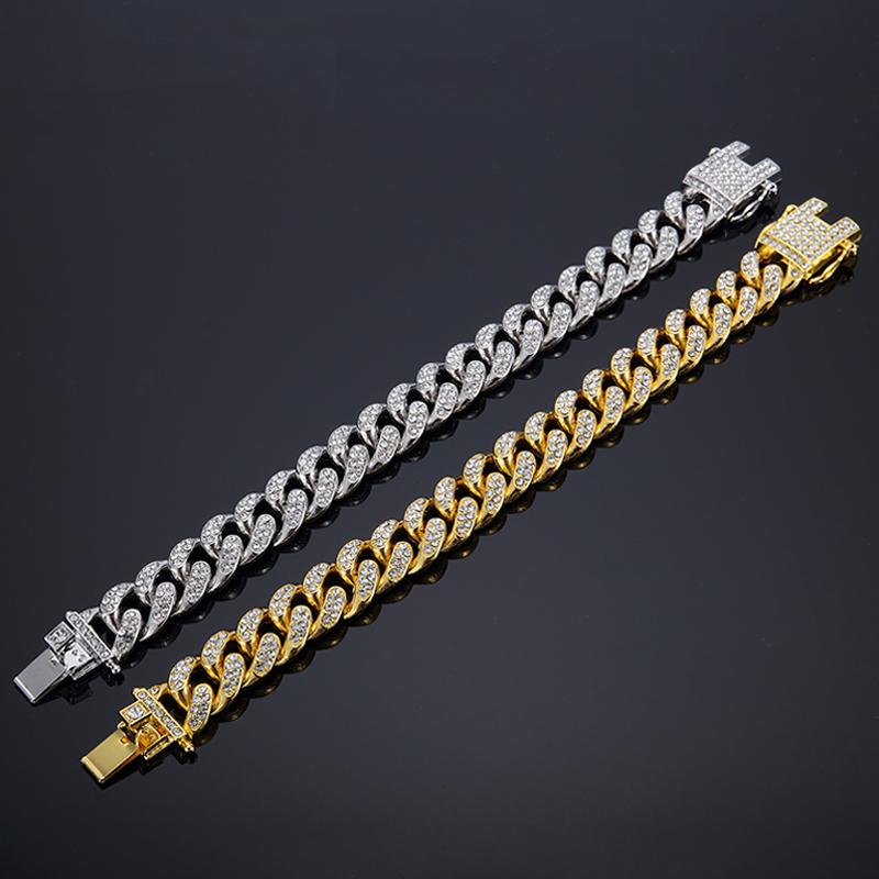 Simulated Diamond Iced Out Miami Crystal Gold Cuban Link Chain Mens Gold Silver Bracelets for men for women Hip Hop Jewelry
Simulated Diamond Iced Out Miami Crystal Gold Cuban Link Chain Mens Gold Silver Bracelets for men for women Hip Hop Jewelry