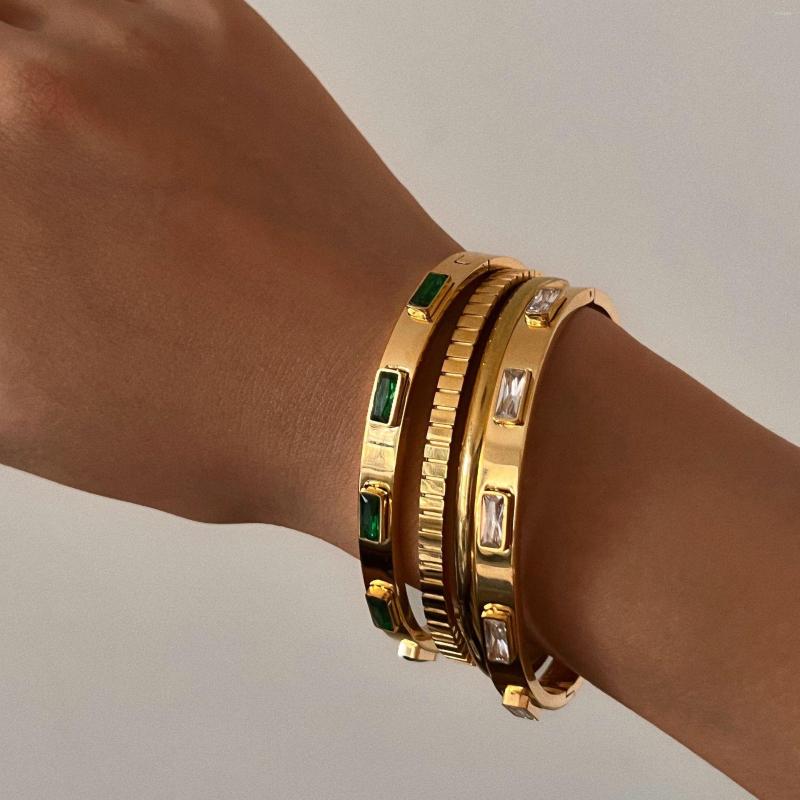 Bangle Trendy Round Circular Cuff Bracelets For Women Elegant Green White Color Zircon Inlaid Jewelry Noeud Armband Pulseiras
Bangle Trendy Round Circular Cuff Bracelets For Women Elegant Green White Color Zircon Inlaid Jewelry Noeud Armband Pulseiras
