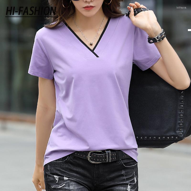Women' T Shirts HI-FASHION Summer V-Neck T-Shirt Women Casual Basic Solid Tee Shirt Female Short Sleeve Kintwear Tops Harajuku Tshirt, Black
Women' T Shirts HI-FASHION Summer V-Neck T-Shirt Women Casual Basic Solid Tee Shirt Female Short Sleeve Kintwear Tops Harajuku Tshirt, Black
