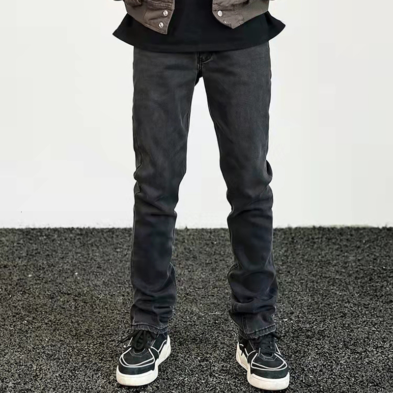 Men's Jeans Hip Hop Straight Retro Washed Solid Jeans for Men Harajuku Pockets Ripped Streetwear Casual Oversized Denim Trousers 230316