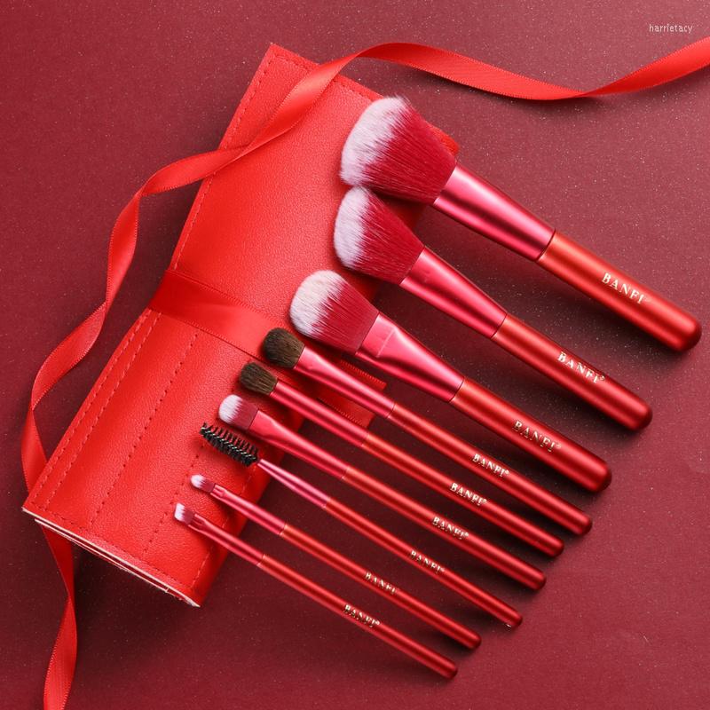 Makeup Brushes BANFI 9 Pcs Red Brushe Long Wood Style Lash Brush Tools Shadow Edge Eyebrow Angled
Makeup Brushes BANFI 9 Pcs Red Brushe Long Wood Style Lash Brush Tools Shadow Edge Eyebrow Angled