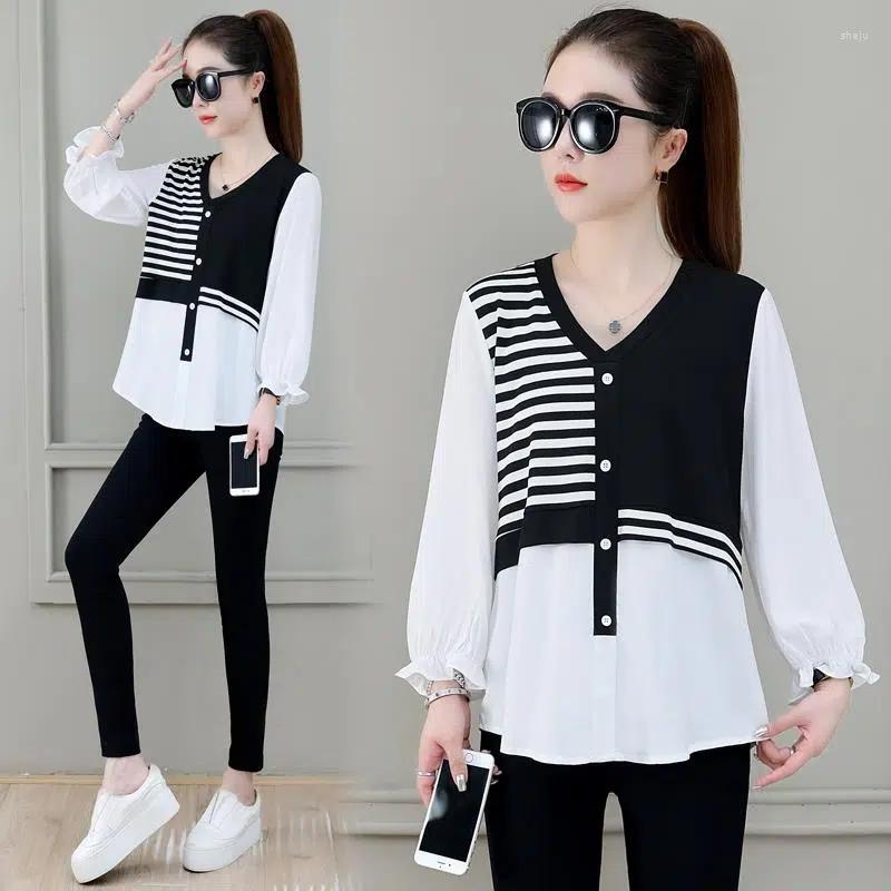 Women's Blouses Fashion V-Neck Spliced Striped Asymmetrical Shirt Women's Clothing 2023 Autumn Oversized Loose Casual Tops Korean Blouse, Black
Women's Blouses Fashion V-Neck Spliced Striped Asymmetrical Shirt Women's Clothing 2023 Autumn Oversized Loose Casual Tops Korean Blouse, Black