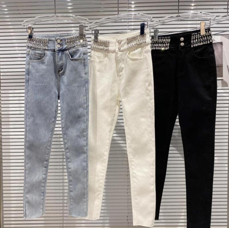 Women' Jeans Spring Arrivals Mid Waist Rhinestone Button Skinny Denim Pencil Pants Women Fashion Slim S663, White
Women' Jeans Spring Arrivals Mid Waist Rhinestone Button Skinny Denim Pencil Pants Women Fashion Slim S663, White
