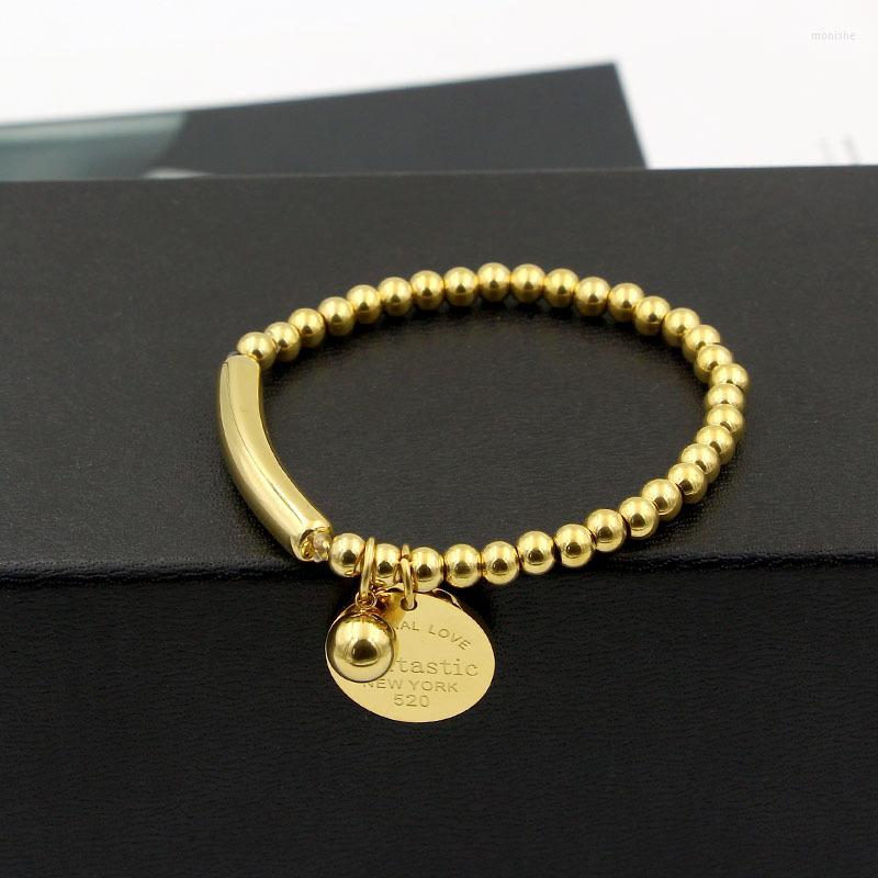 Bangle Stainless Steel "Fantastic Eternal Love York" Ball Beads Bracelet For Women Circle Tag Charm Stretch Strand Jewelry
Bangle Stainless Steel "Fantastic Eternal Love York" Ball Beads Bracelet For Women Circle Tag Charm Stretch Strand Jewelry