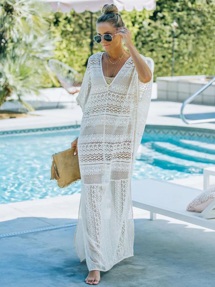 Women's Swimwear Lace Beach Cover Up White Maxi Dresses Kaftan Tunic V Neck Short Sleeve Swimsuits Beachwear Summer Bathing Suits, White beach dress
Women's Swimwear Lace Beach Cover Up White Maxi Dresses Kaftan Tunic V Neck Short Sleeve Swimsuits Beachwear Summer Bathing Suits, White beach dress