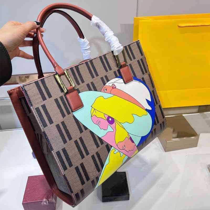 Fbag Tote Designer Handbag Women Letter Print Luxury Shoulder Bags Leather Crossbody Female Shopping Bucket 220125406, Brown
Fbag Tote Designer Handbag Women Letter Print Luxury Shoulder Bags Leather Crossbody Female Shopping Bucket 220125406, Brown