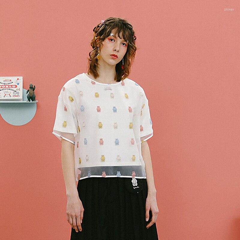 Women's Blouses Sweet Two Pieces Women Chiffon Shirts Tops O Neck Summer Cute Bears Printed Niche Chic Famale Blouse Preppy Style, White
Women's Blouses Sweet Two Pieces Women Chiffon Shirts Tops O Neck Summer Cute Bears Printed Niche Chic Famale Blouse Preppy Style, White
