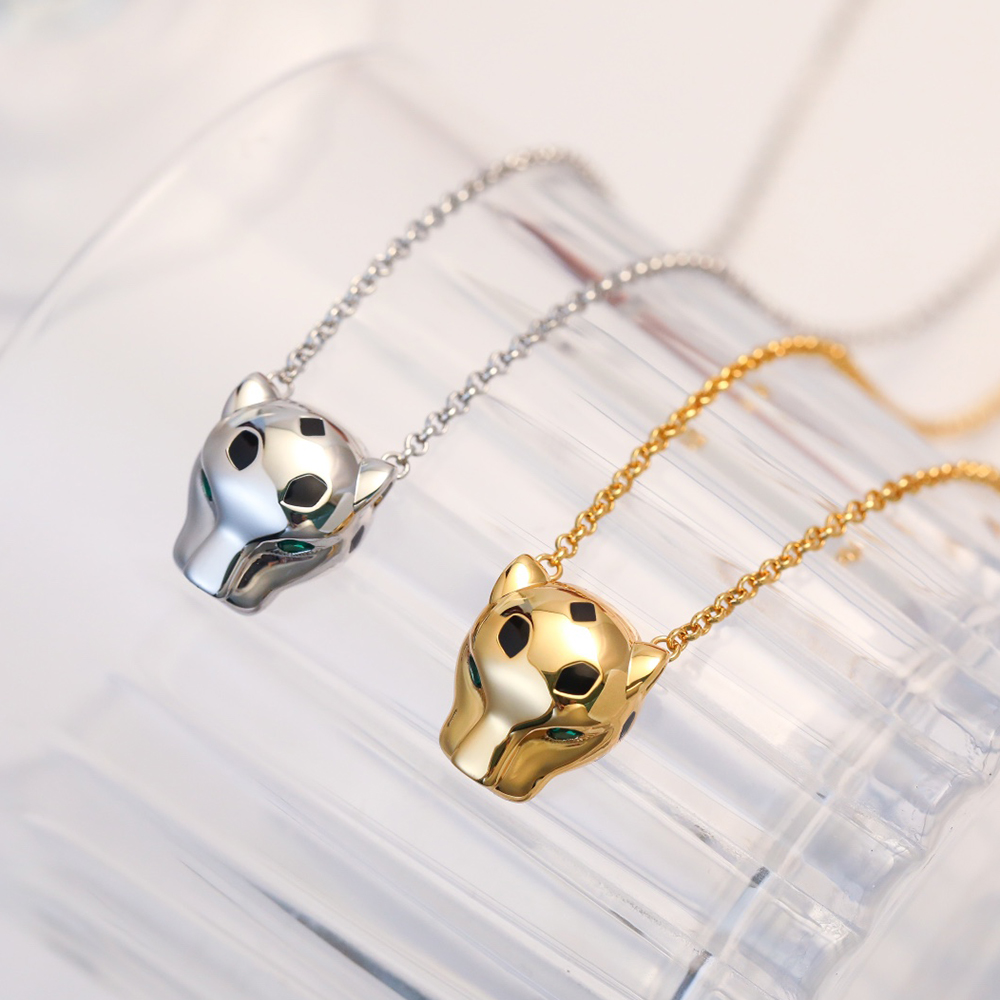 necklace high quality luxury 18K gold plated Pendant Necklaces crystal with Green official reproductions diamants legers panthere series anniversary g