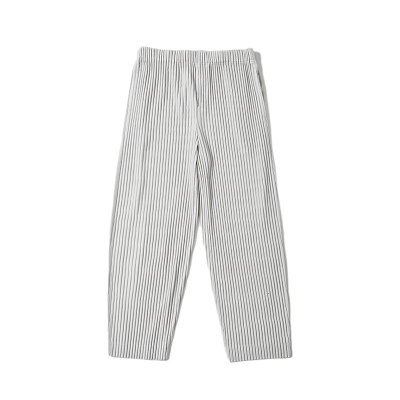 Men's Pants IEFB Japanese Streetwear Fashion Pleated Men's Casual Pants Loose fitHigh Elastic Straight Pants For Summer 230316
