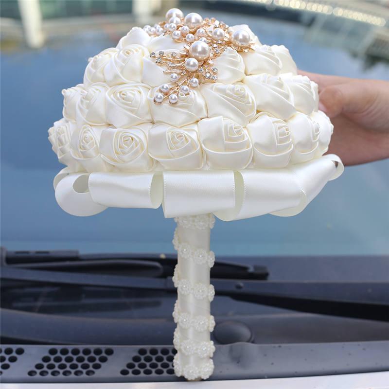 Wedding Flowers Custom Make Ivory Bouquets Pearls Silk Ribbon For Brides And Bridesmaids Decorations W706
Wedding Flowers Custom Make Ivory Bouquets Pearls Silk Ribbon For Brides And Bridesmaids Decorations W706