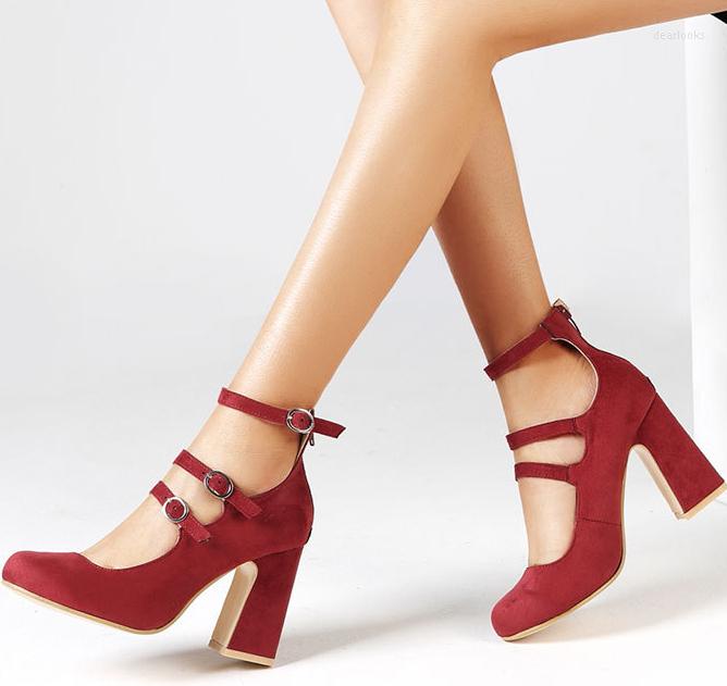 Sandals Women Plus Size Retro High Heel Spring One Word Buckle With Round Toe Thick Shoes Solid Color Formal, Red
Sandals Women Plus Size Retro High Heel Spring One Word Buckle With Round Toe Thick Shoes Solid Color Formal, Red