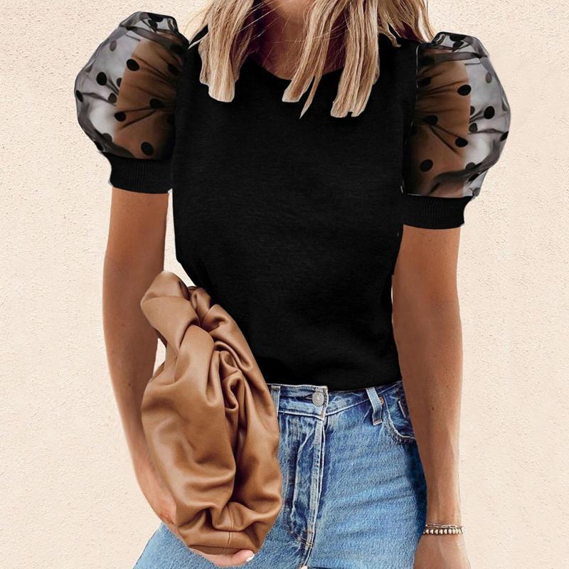 Women' T Shirts Women' Elegant Shirt Puff Sleeve Pleated Blouses Short Top Vintage Round Neck Loose Tops For Women Clothes Ll4
Women' T Shirts Women' Elegant Shirt Puff Sleeve Pleated Blouses Short Top Vintage Round Neck Loose Tops For Women Clothes Ll4