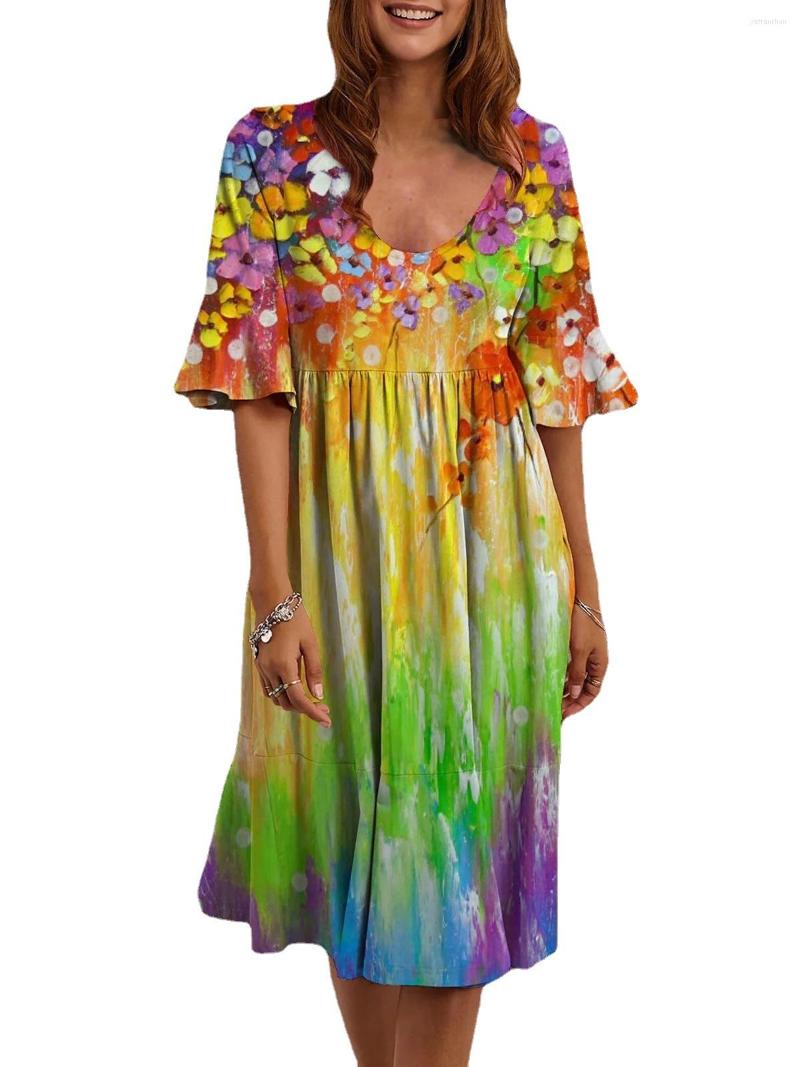 Casual Dresses 2023 Summer Women's Middle Sleeve Style Fashion Round Neck Pullover High Waist Printed Dress NS5177, Lanse
Casual Dresses 2023 Summer Women's Middle Sleeve Style Fashion Round Neck Pullover High Waist Printed Dress NS5177, Lanse