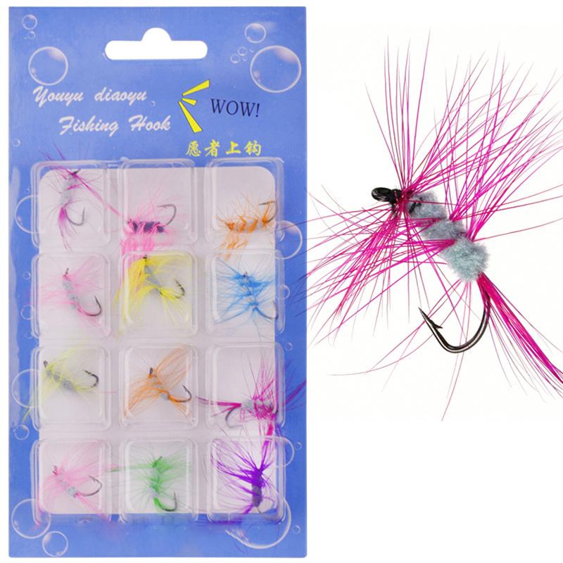 Fishing Hooks 12pcs/set Flies Kit Salmon Trouts Floating Sinking Lures B2Cshop
Fishing Hooks 12pcs/set Flies Kit Salmon Trouts Floating Sinking Lures B2Cshop