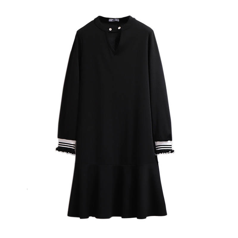 Casual Dresses 150Kg Plus Size Women's Spring Autumn Long Sleeve Temperament Dress Bust 149cm 5XL 6XL 7XL 8XL 9XL Loose Casual O-Neck Dress 23031