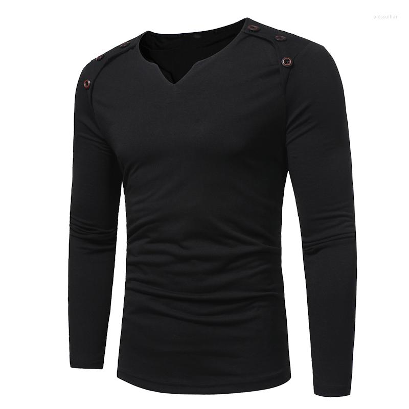 Men's T Shirts 2023 Autumn Winter Love Collar Buttons Splicing Young Han Edition Leisure Long-sleeved T-shirt Shoulder Button, Black
Men's T Shirts 2023 Autumn Winter Love Collar Buttons Splicing Young Han Edition Leisure Long-sleeved T-shirt Shoulder Button, Black