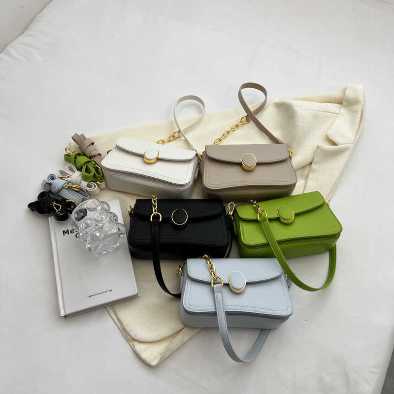 NXY Green Small PU Leather Solid Color Simple Flap Bags for Women 2023 Spring Trends Chain Handbag Ladies Crossbody Purse