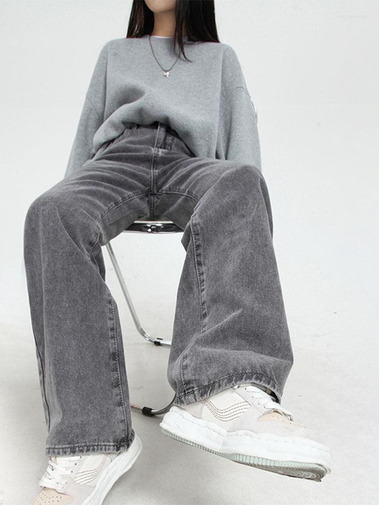 Women' Jeans Black Grey High Waist Vintage Straight Baggy Denim Pants Streetwear Chic Design Fashion Wide Leg Trouser 2023
Women' Jeans Black Grey High Waist Vintage Straight Baggy Denim Pants Streetwear Chic Design Fashion Wide Leg Trouser 2023