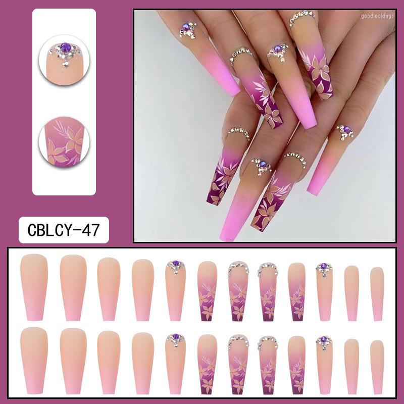 False Nails 24Pcs Press On Fake Full Cover Purple Flower French Tips Long Ballerina Set With Design DIY Wearable, H702
False Nails 24Pcs Press On Fake Full Cover Purple Flower French Tips Long Ballerina Set With Design DIY Wearable, H702