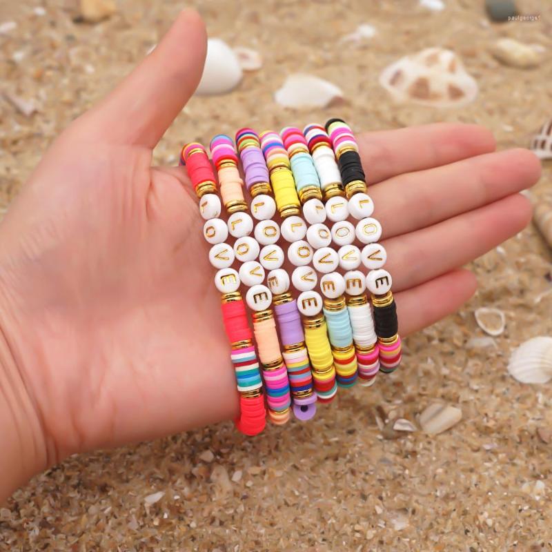 Strand Shinus Heishi Bracelets Golden LOVE Letter Bracelet 6mm Polymer Clay Beads Pulsera Beach Jewelry For Women Party Jewellery
Strand Shinus Heishi Bracelets Golden LOVE Letter Bracelet 6mm Polymer Clay Beads Pulsera Beach Jewelry For Women Party Jewellery