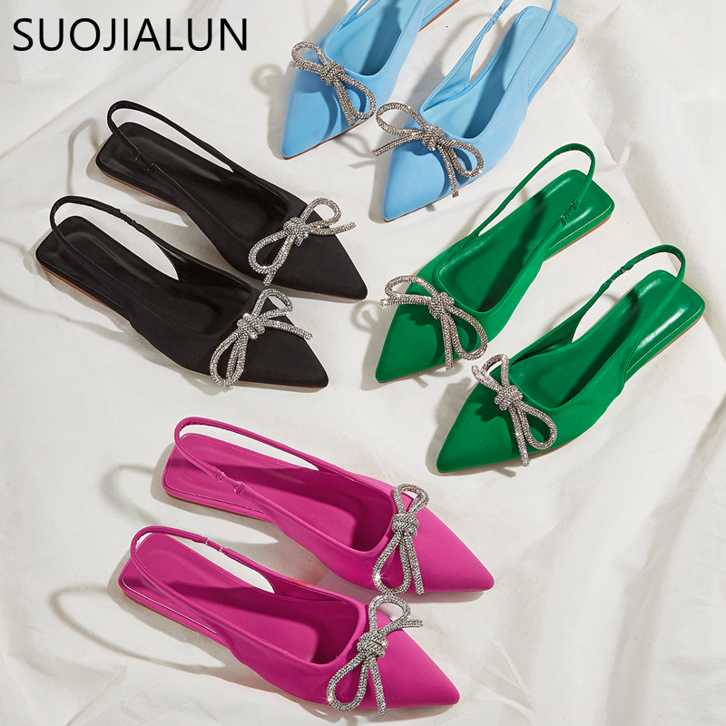 Sandals SUOJIALUN Summer Fashion Crystal Bowknot Women Sandal Flat Heel Pointed Toe Shallow Slip On Mules Dress Sandals Slides 230316, Black
Sandals SUOJIALUN Summer Fashion Crystal Bowknot Women Sandal Flat Heel Pointed Toe Shallow Slip On Mules Dress Sandals Slides 230316, Black