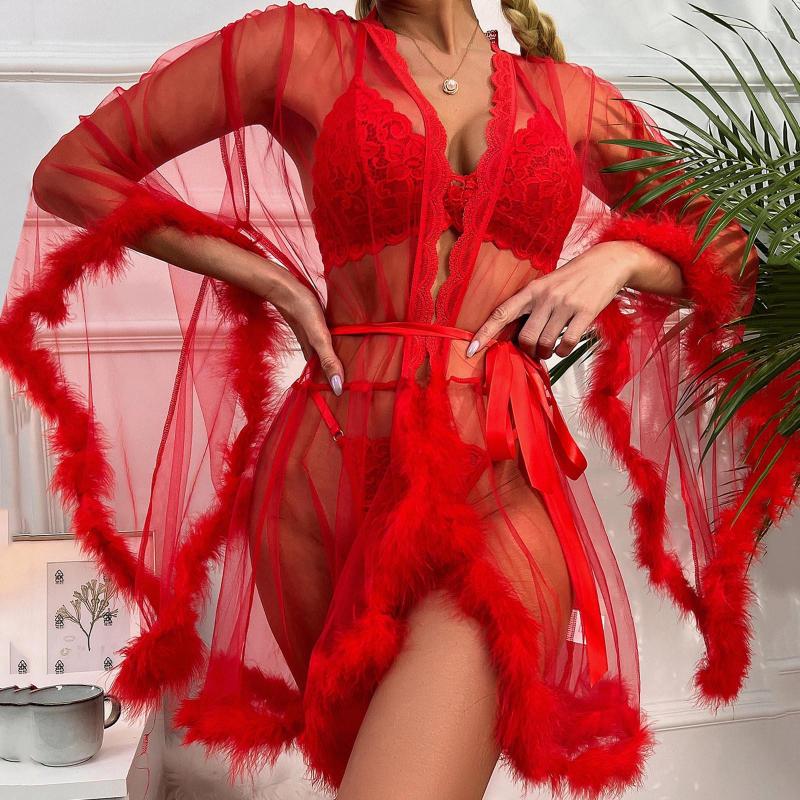 Women' Sleepwear Fashion Gown Mesh Fur Sleep Wear Night Dress Nightgrown Robes Sexy Women Lingerie Lace Robe Home Clothes Nightwear, Red
Women' Sleepwear Fashion Gown Mesh Fur Sleep Wear Night Dress Nightgrown Robes Sexy Women Lingerie Lace Robe Home Clothes Nightwear, Red