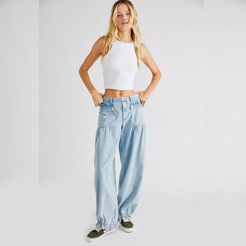 Women' Jeans Wepbel Washed Denim Trousers Mid Waist Women Streetwear Wide Leg Loose Fashion, Blue
Women' Jeans Wepbel Washed Denim Trousers Mid Waist Women Streetwear Wide Leg Loose Fashion, Blue